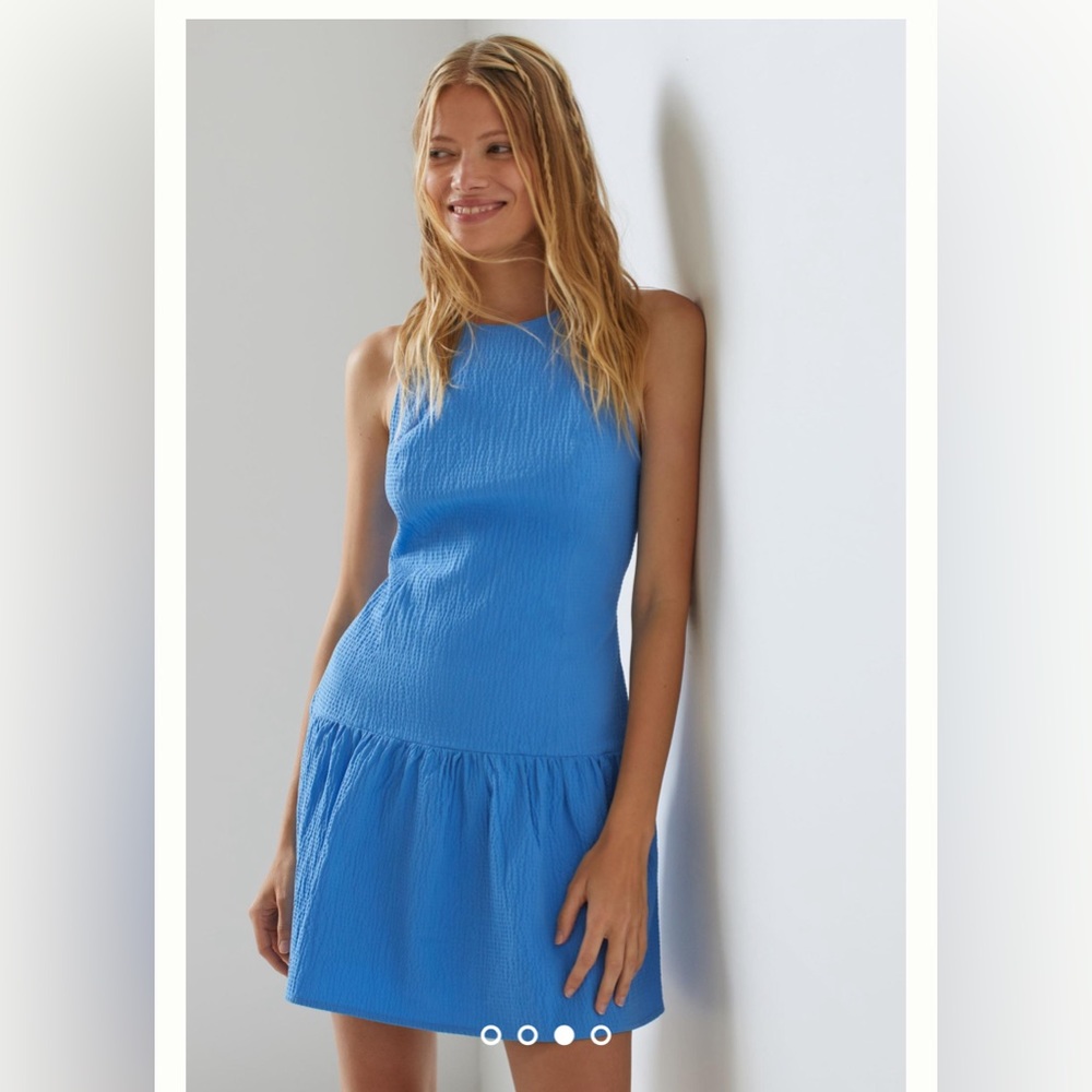 Anthropologie Maeve Blue Sleeveless Dropwaist Dress